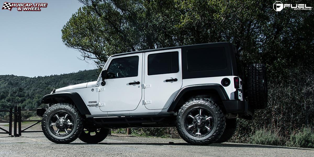 vehicle gallery/jeep wrangler fuel driller d256 0X0  Black & Milled wheels and rims